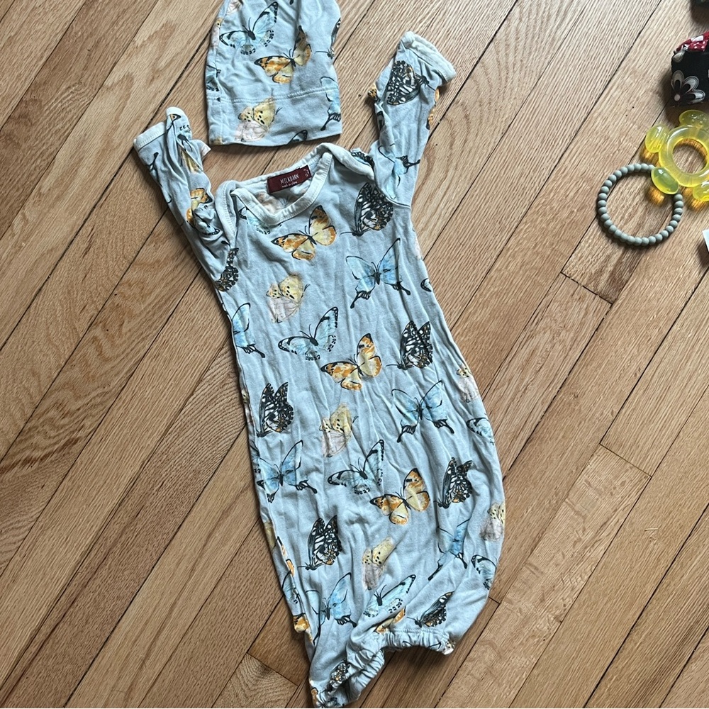 Milkbarn Newborn Gown-Butterfly